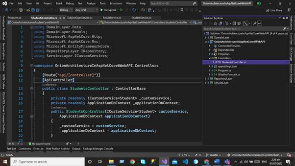 Onion Architecture in Asp.net Core 6 Web API